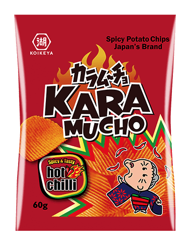 KARAMUCHO POTATO CHIPS HOT CHILLI FLAVOUR RIDGE CUT